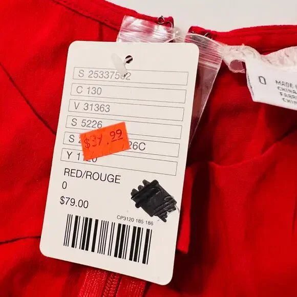 Urban Outfitters Cooperative Red Flare Dress Size 0 Brand New - Picture 5 of 9